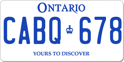 ON license plate CABQ678