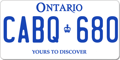 ON license plate CABQ680