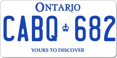 ON license plate CABQ682