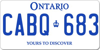 ON license plate CABQ683