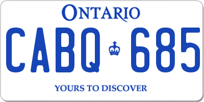 ON license plate CABQ685