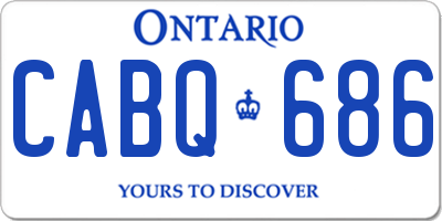 ON license plate CABQ686