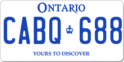 ON license plate CABQ688