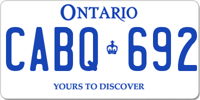 ON license plate CABQ692