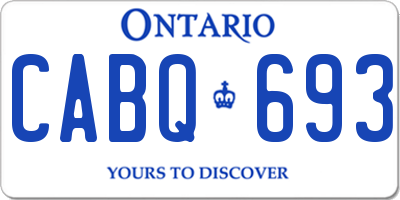 ON license plate CABQ693