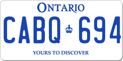 ON license plate CABQ694