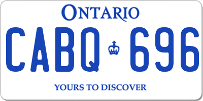 ON license plate CABQ696