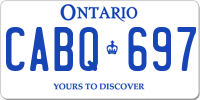 ON license plate CABQ697