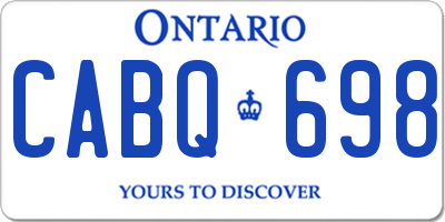 ON license plate CABQ698