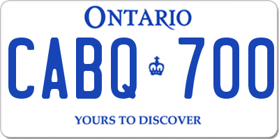 ON license plate CABQ700