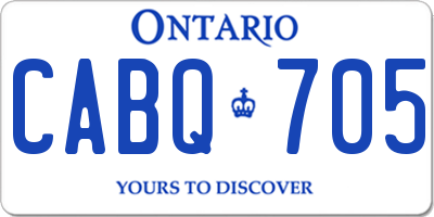 ON license plate CABQ705