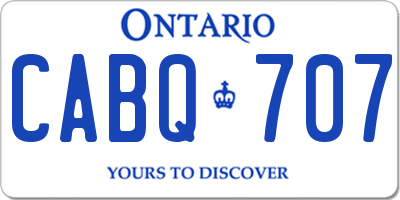 ON license plate CABQ707