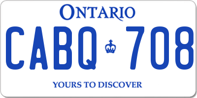 ON license plate CABQ708