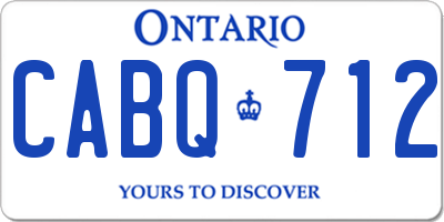 ON license plate CABQ712