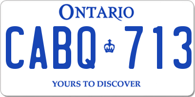 ON license plate CABQ713