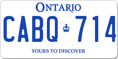 ON license plate CABQ714