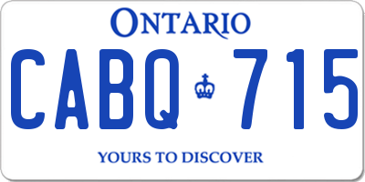 ON license plate CABQ715