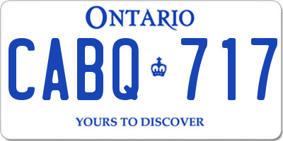 ON license plate CABQ717