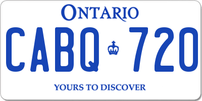 ON license plate CABQ720