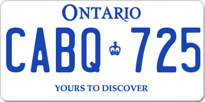 ON license plate CABQ725