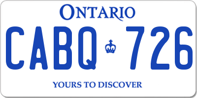 ON license plate CABQ726