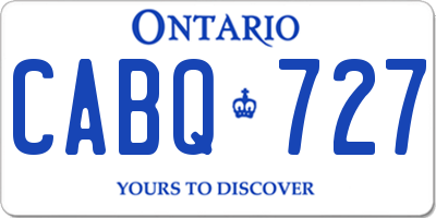 ON license plate CABQ727