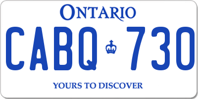 ON license plate CABQ730