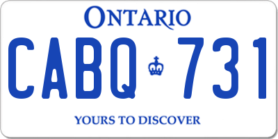 ON license plate CABQ731