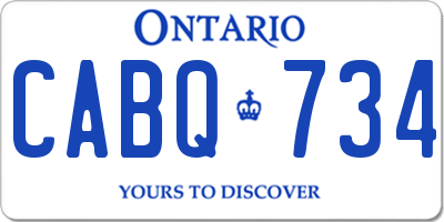 ON license plate CABQ734