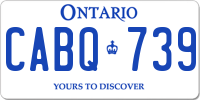 ON license plate CABQ739