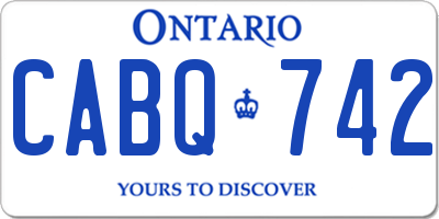 ON license plate CABQ742