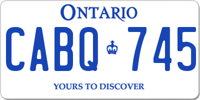 ON license plate CABQ745