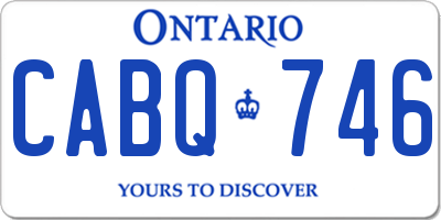 ON license plate CABQ746