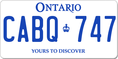 ON license plate CABQ747