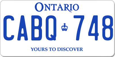 ON license plate CABQ748