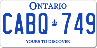 ON license plate CABQ749