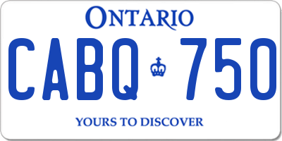 ON license plate CABQ750