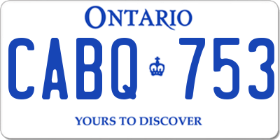 ON license plate CABQ753