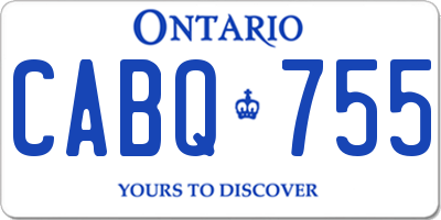 ON license plate CABQ755