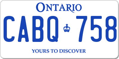 ON license plate CABQ758