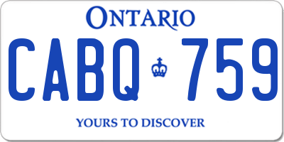 ON license plate CABQ759