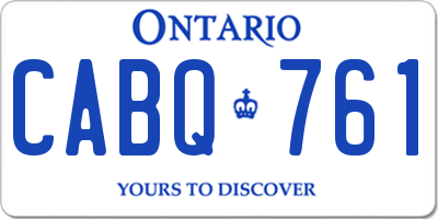 ON license plate CABQ761