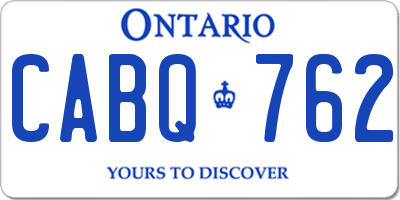 ON license plate CABQ762