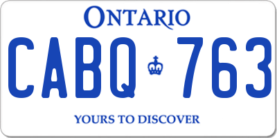 ON license plate CABQ763