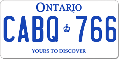 ON license plate CABQ766