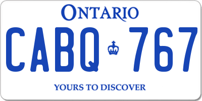 ON license plate CABQ767