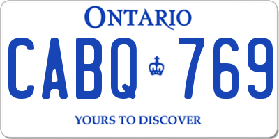 ON license plate CABQ769