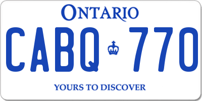 ON license plate CABQ770