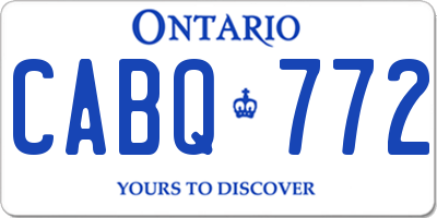 ON license plate CABQ772