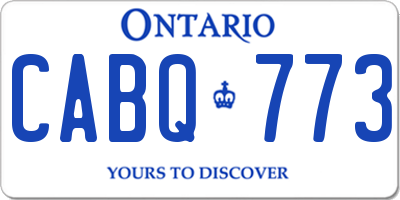 ON license plate CABQ773